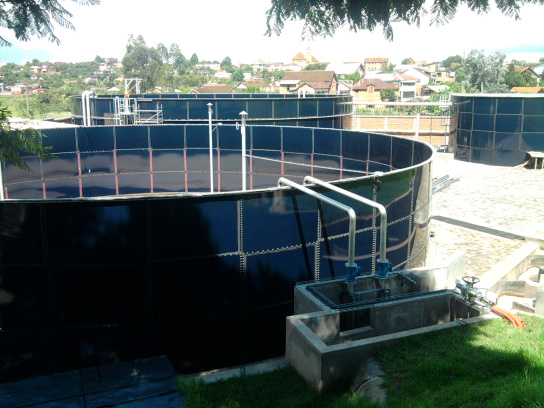 Station de traitement des eaux usées de la brasserie Star à Antsirabe, Madagascar. Débit 1500 m3jour